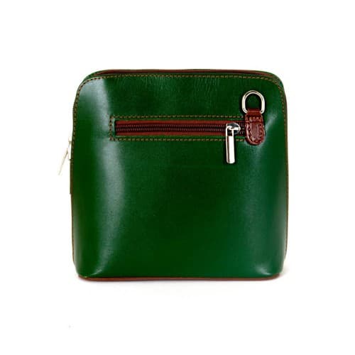 Малка дамска чанта модел CALDO италианска естествена кожа тъмно зелен